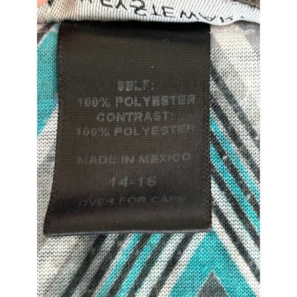 ASHLEY STEWART White w/ Silver chiffon  Round Neck Sleeveless Top 14-16 - Picture 6 of 6